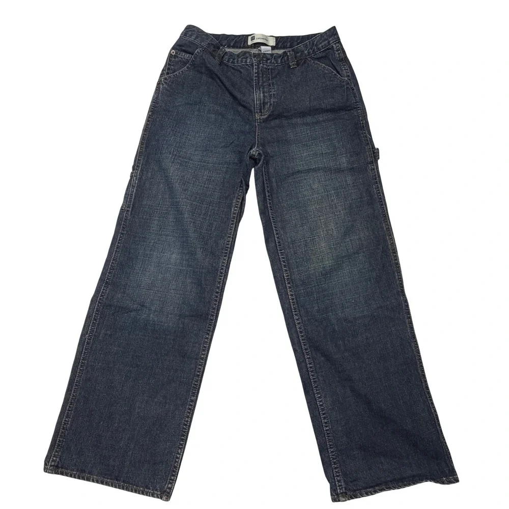 GAP Kids Carpenter Jeans Dark Wash Denim Utility Pants 14 Husky 2009